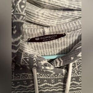 BomBom Gray Patterned Hoodie